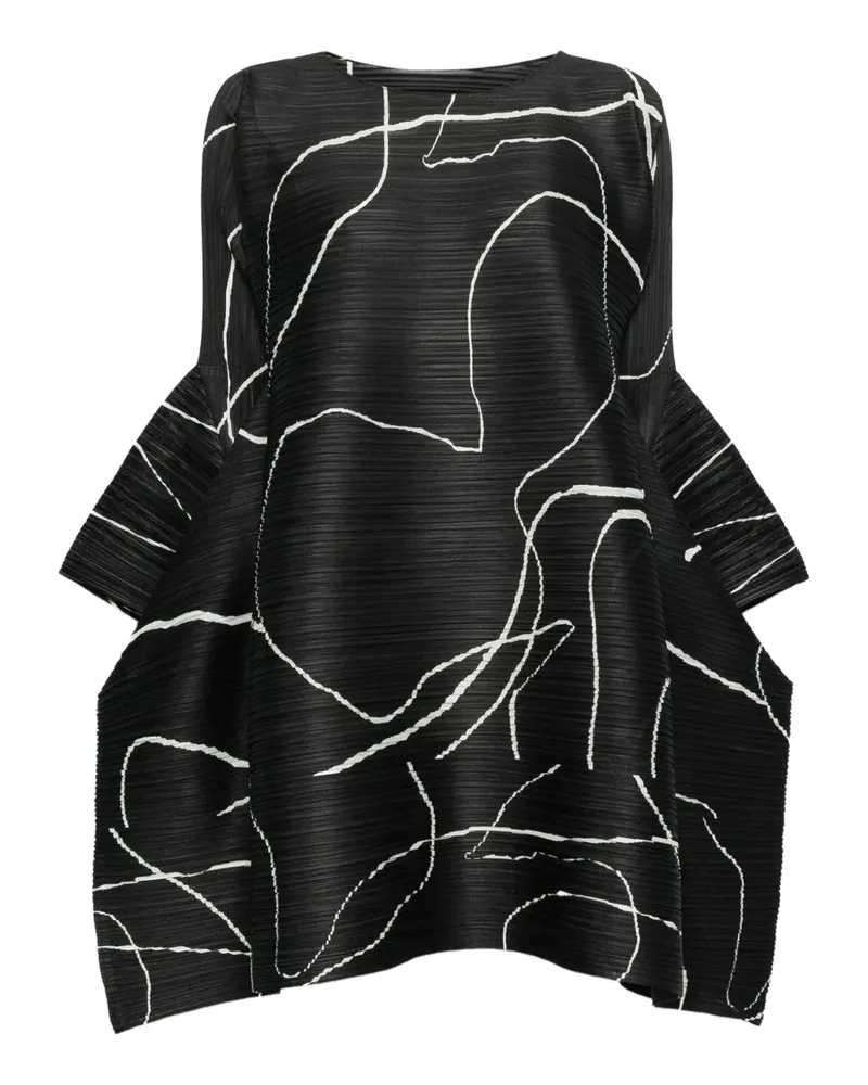 Issey Miyake Pause short dress / tunique, black - Schwarz Schwarz