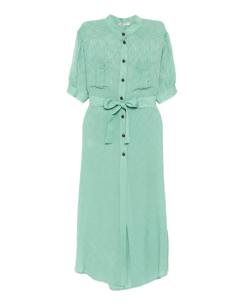 Blazé Milano Midikleid mit Knöpfen und Gürtel - Grün Grün
