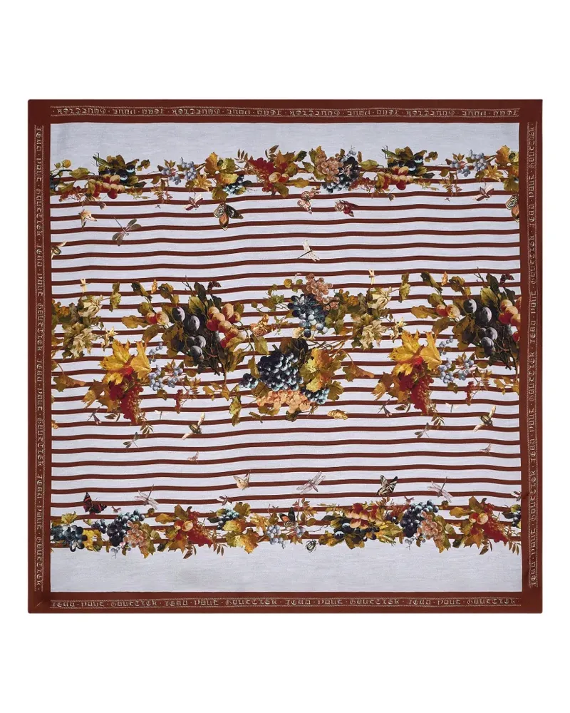 Jean Paul Gaultier striped floral scarf - Nude Nude