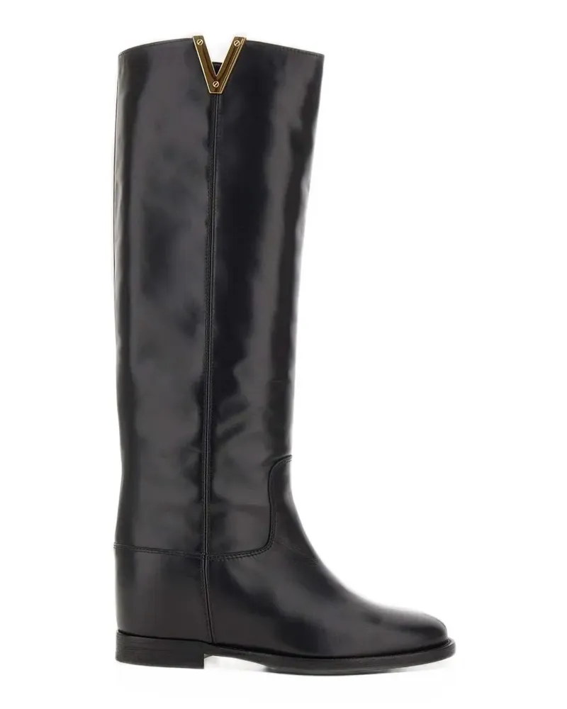 Via Roma 15 Santa Monica Stiefel mit Logo-Schild - Schwarz Schwarz