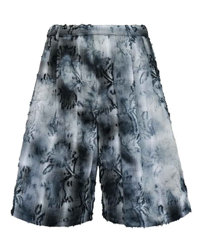TAAKK bleached effect check shorts - Grau Grau