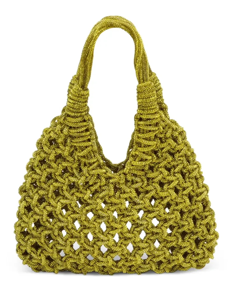 HIBOURAMA Tote Bag mit Perlenriemen - Gelb Gelb