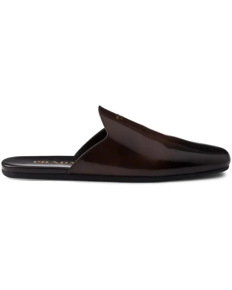 Prada Slipper aus gebürstetem Leder - Rot Rot