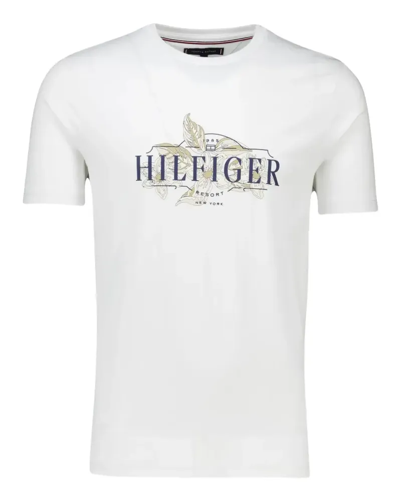 Tommy Hilfiger T-Shirt mit tropischem Print - Weiß Weiß
