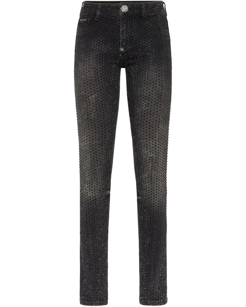 Philipp Plein Jeans mit Kristallverzierung - Schwarz Schwarz