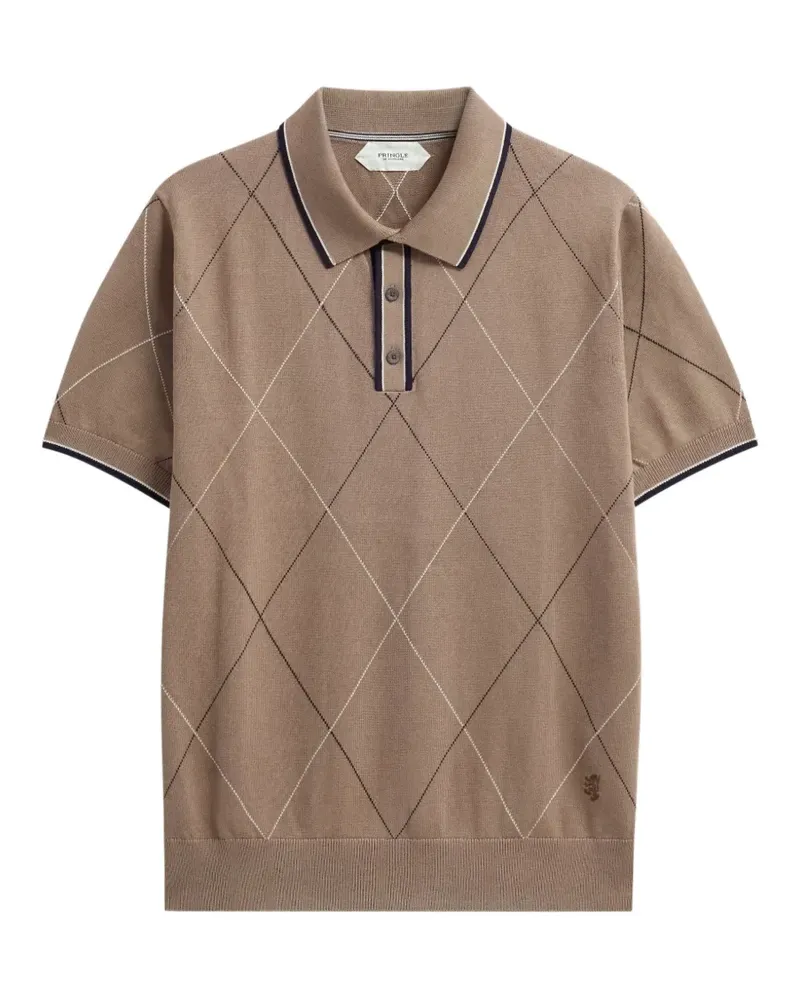 Pringle of Scotland Argyle-pattern polo shirt - Braun Braun