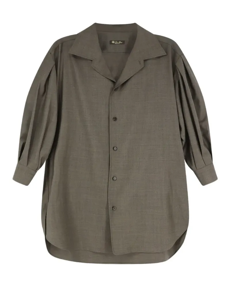 Loro Piana Elyze Hemd mit Bowlingkragen - Braun Braun