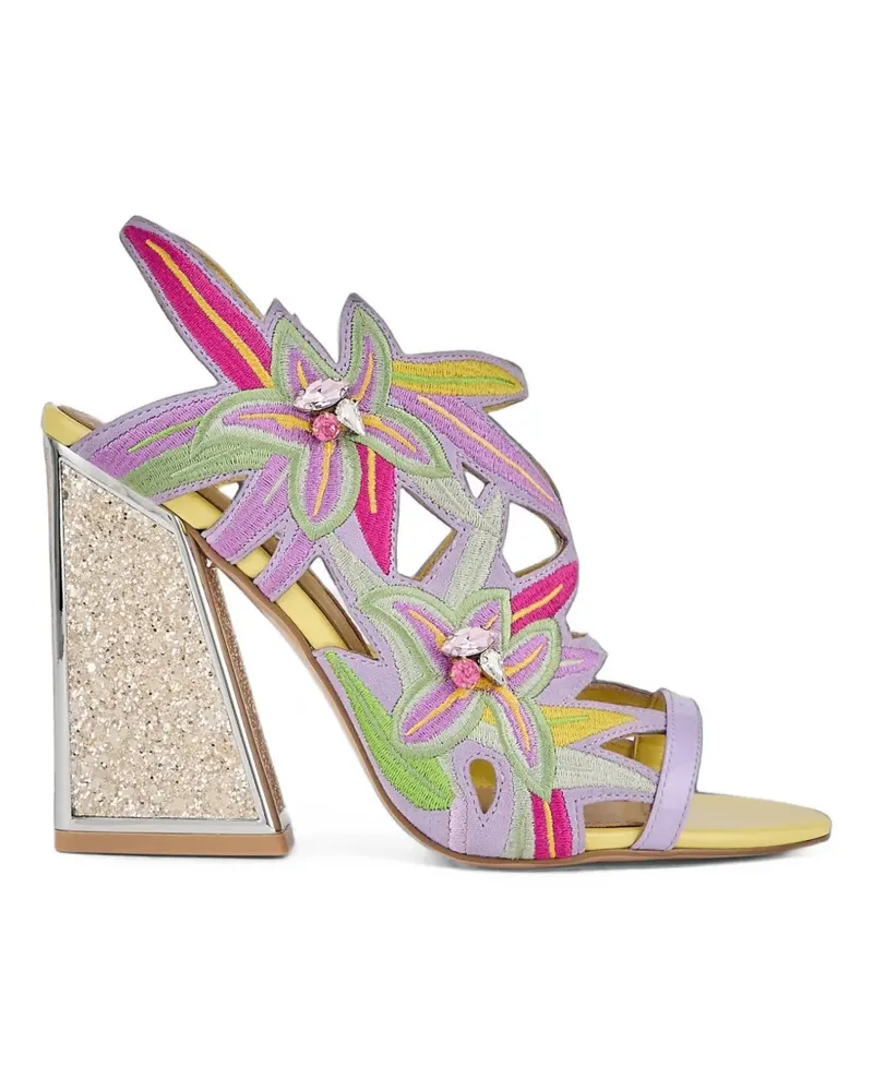 Kat Maconie Diva Dee embroidered crystal-embellished sandals - Violett Violett