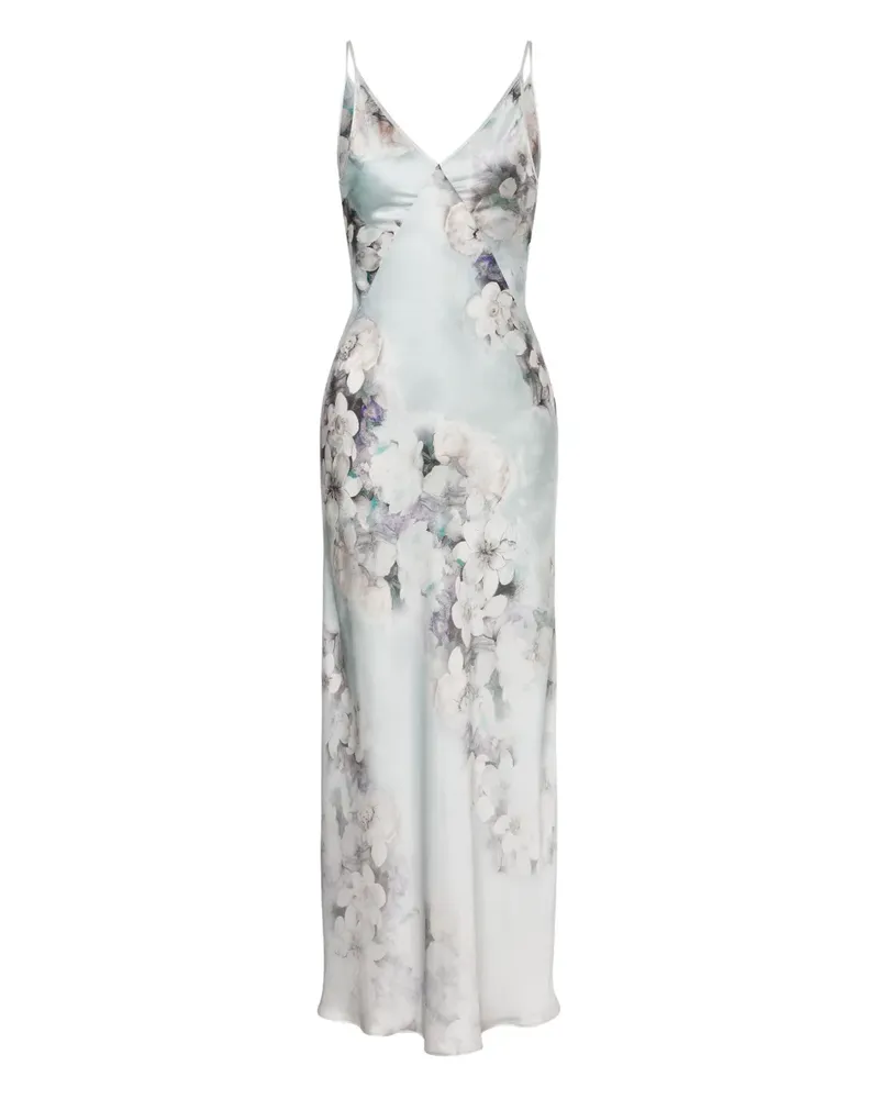 Alberta Ferretti Kleid mit Blumen-Print - Grau Grau