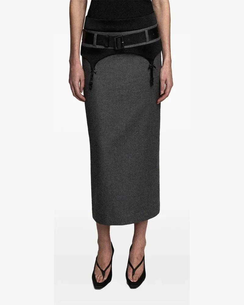 Seen Users Governess Rock mit Strumpfhalter - Grau Grau