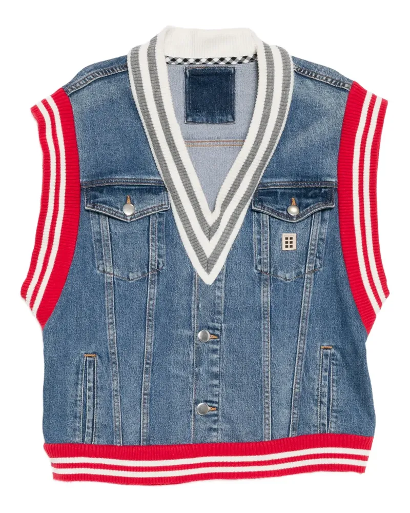 ROMEO HUNTE varsity denim vest - Blau Blau