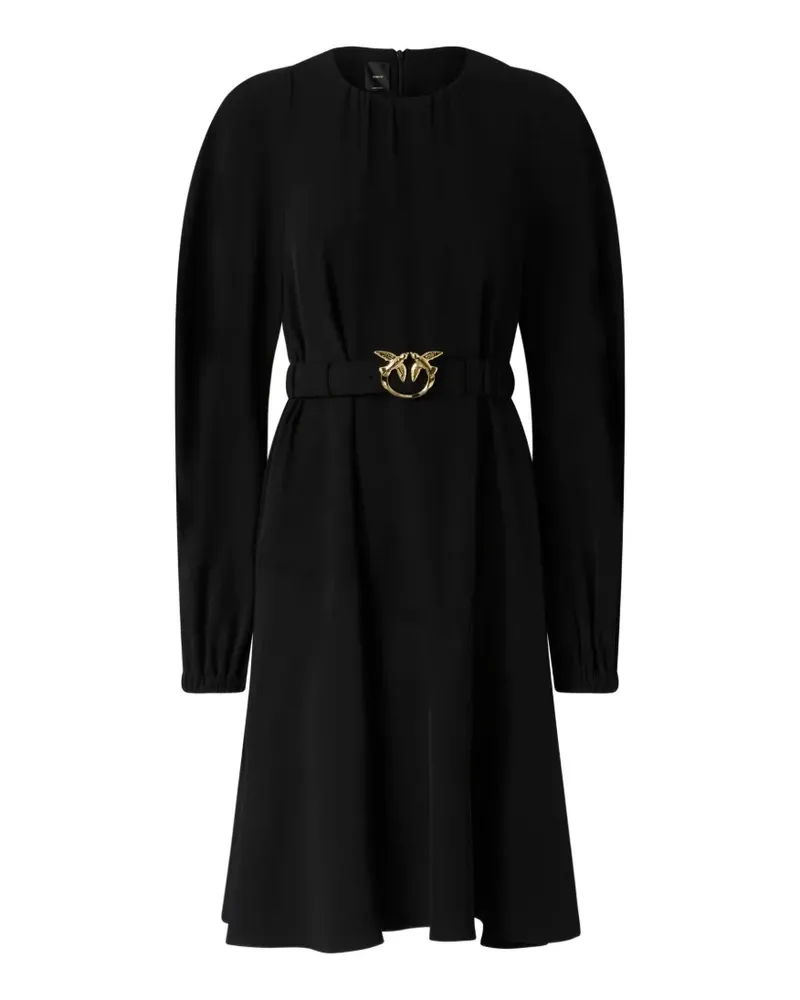 Pinko Love Birds Midikleid mit Gürtel - Schwarz Schwarz