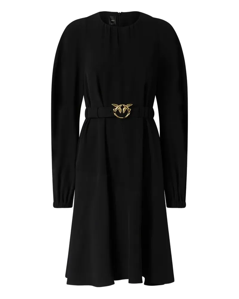 Pinko Love Birds belted midi dress - Schwarz Schwarz