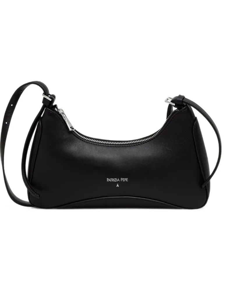 Patrizia Pepe Schultertasche mit Logo-Print - Schwarz Schwarz