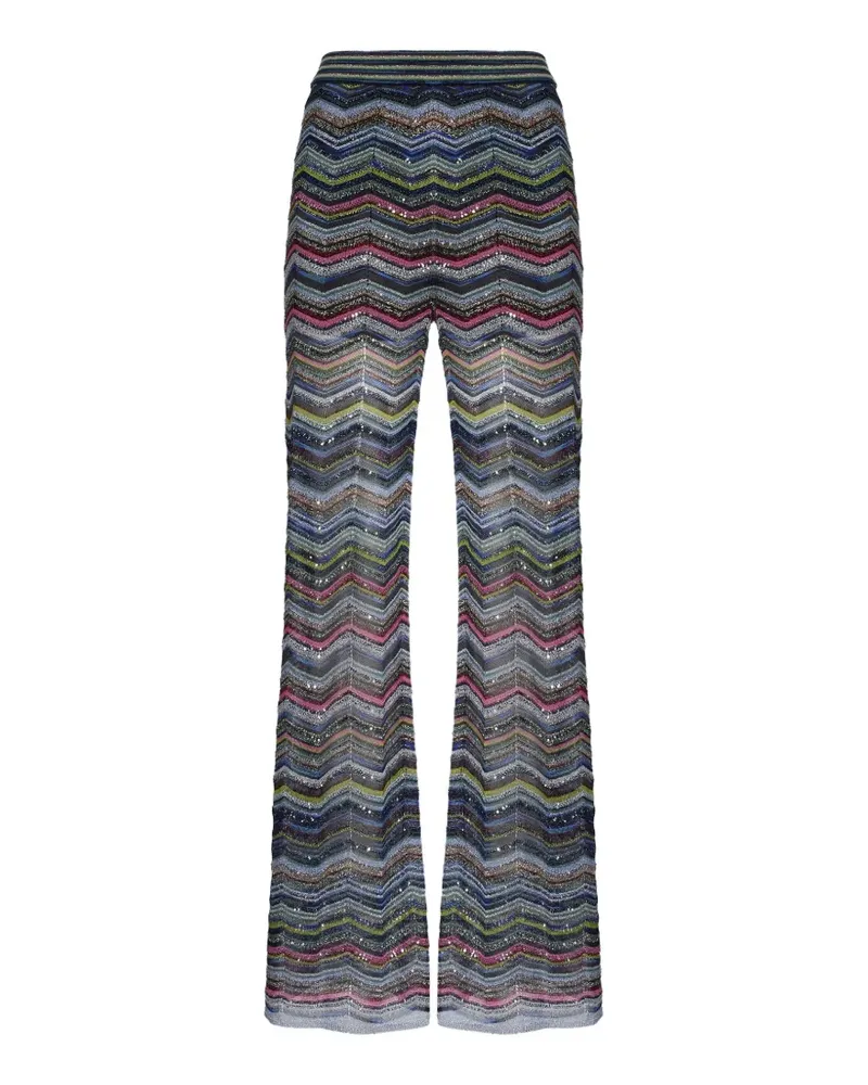 Missoni Chevron palazzo trousers with sequins - Blau Blau