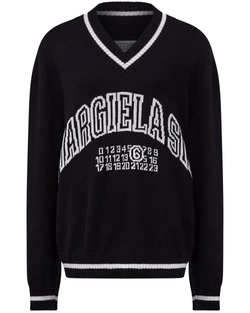 Maison Margiela Pullover mit V-Ausschnitt - Schwarz Schwarz