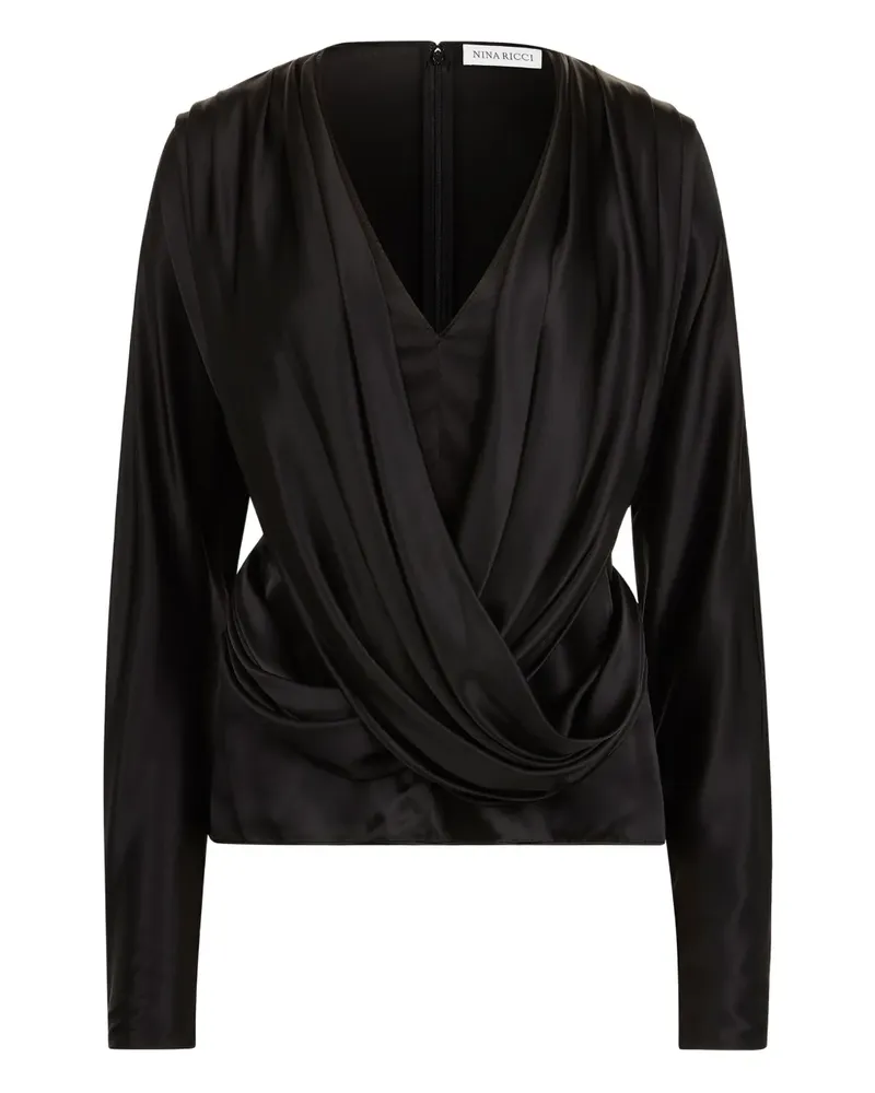 Nina Ricci Drapiertes Top - Schwarz Schwarz