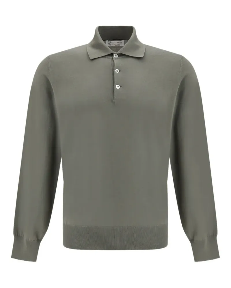 Brunello Cucinelli long-sleeve knitted polo shirt - Grün Grün