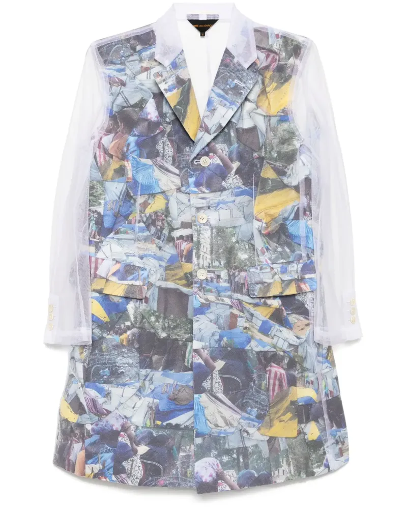 Comme des Garçons Mantel mit Print - Weiß Weiß