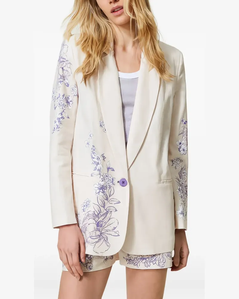 Twin-Set Blazer mit Blumen-Print - Nude Nude