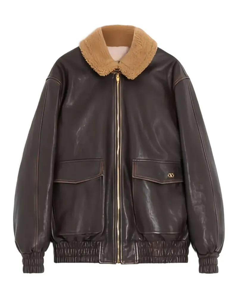 Valentino Garavani Bomberjacke mit Kragen aus Shearling - Braun Braun