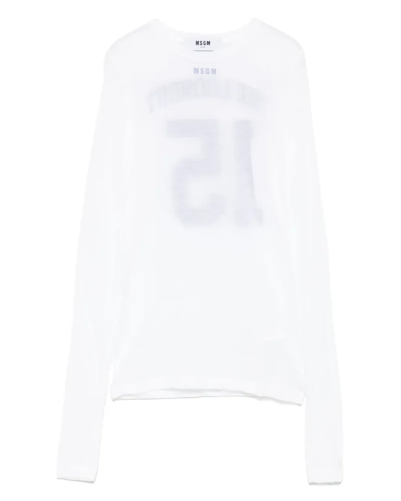MSGM T-Shirt mit Logo-Print - Weiß Weiß