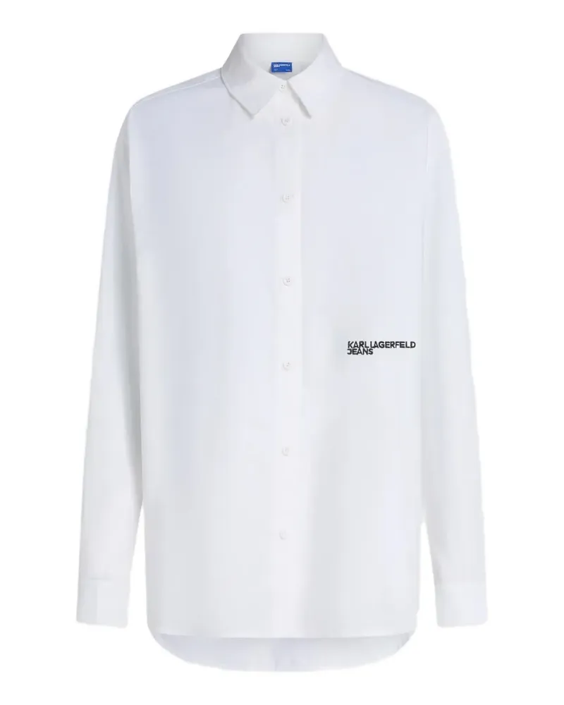 Karl Lagerfeld Hemd mit Logo-Stickerei - Weiß Weiß