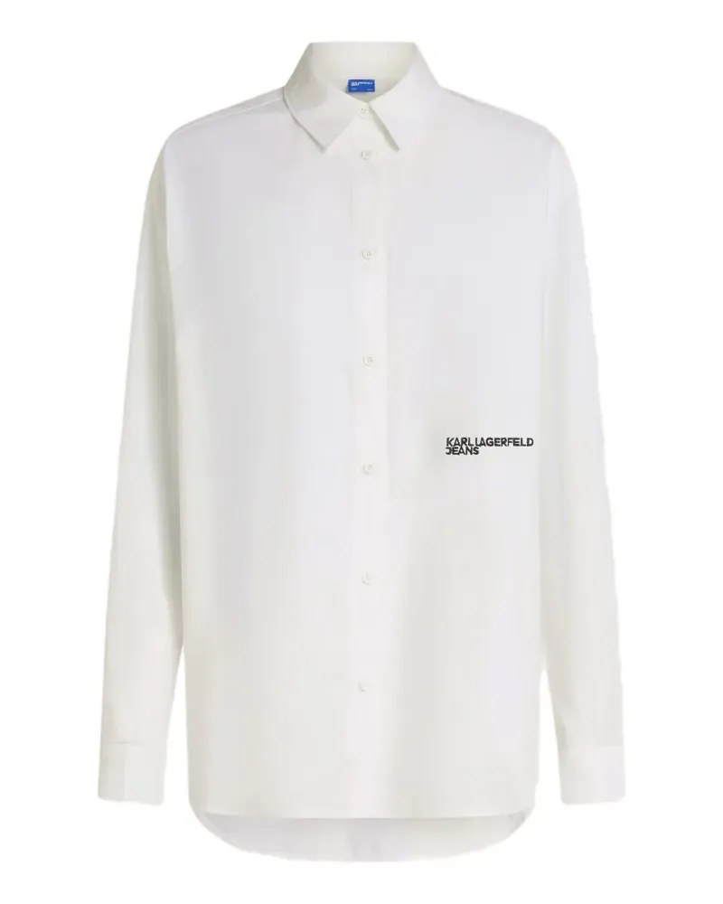 Karl Lagerfeld Hemd mit Logo-Stickerei - Weiß Weiß