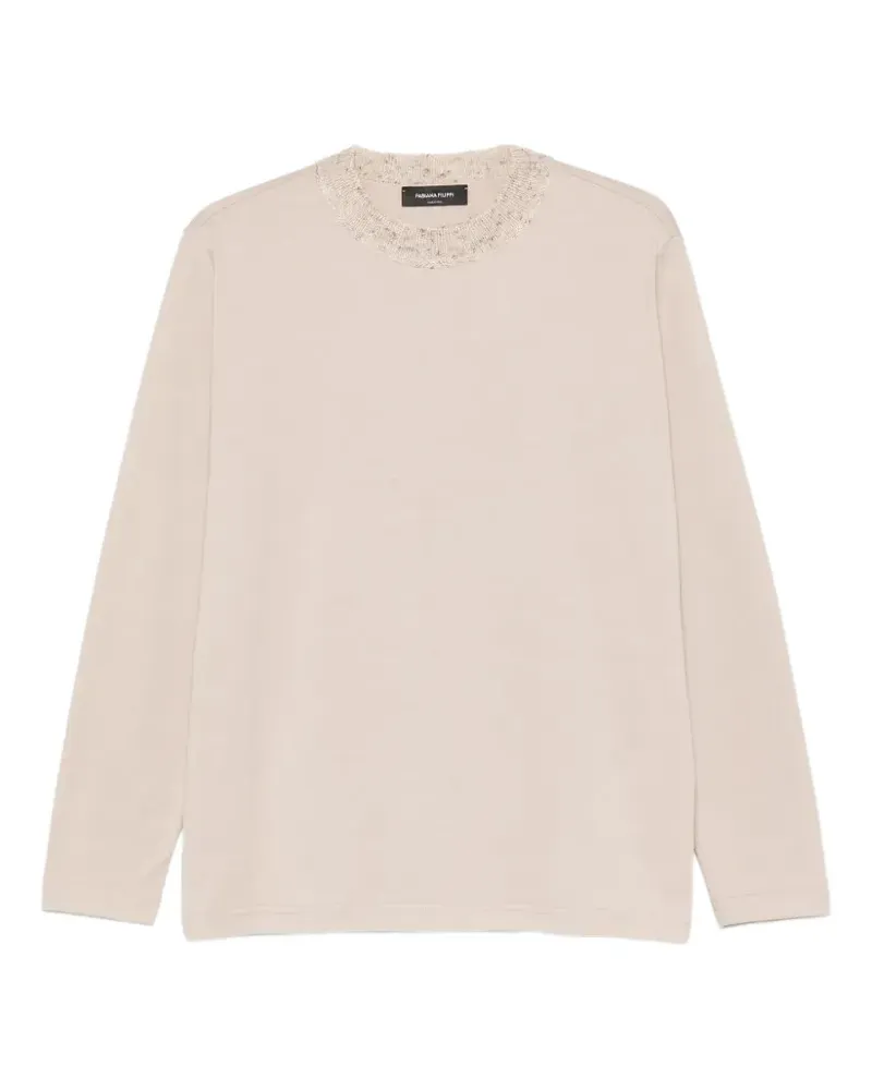 Fabiana Filippi embellished-collar T-shirt - Nude Nude