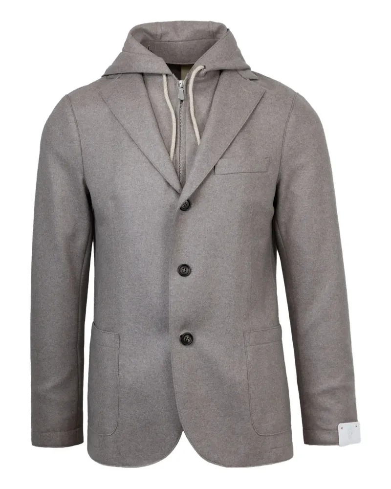 Eleventy Kapuzenblazer mit drei Knöpfen - Braun Braun