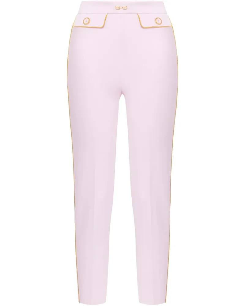 Elisabetta Franchi Schmale Krepphose mit Paspeln - Rosa Rosa