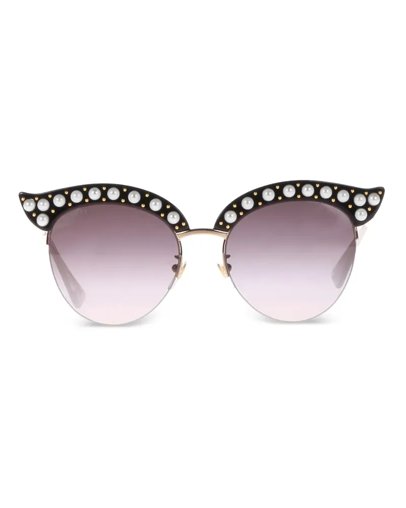 Gucci pearl-embellished cat-eye sunglasses - Schwarz Schwarz