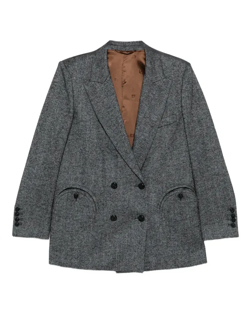 Blazé Milano herringbone-pattern double-breasted blazer - Grau Grau