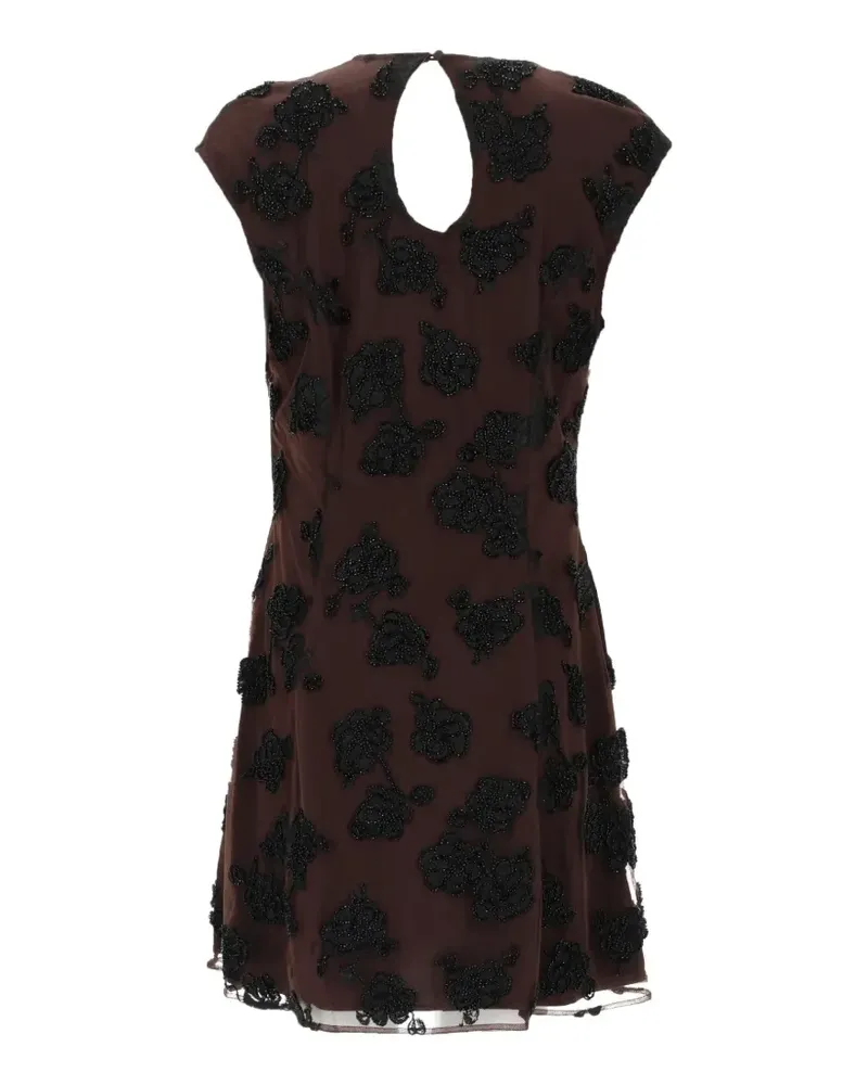 ROTATE Birger Christensen floral-motif mini dress - Braun Braun