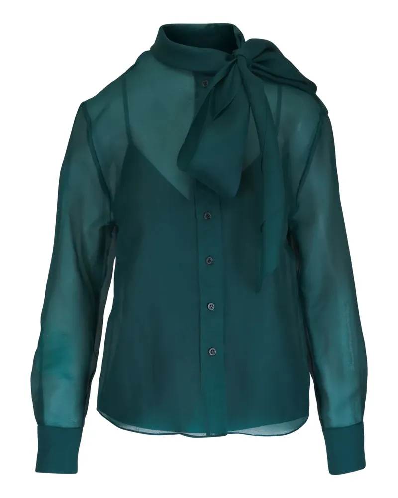 Carolina Herrera New York Hemd mit Schleifenkragen - Grün Grün