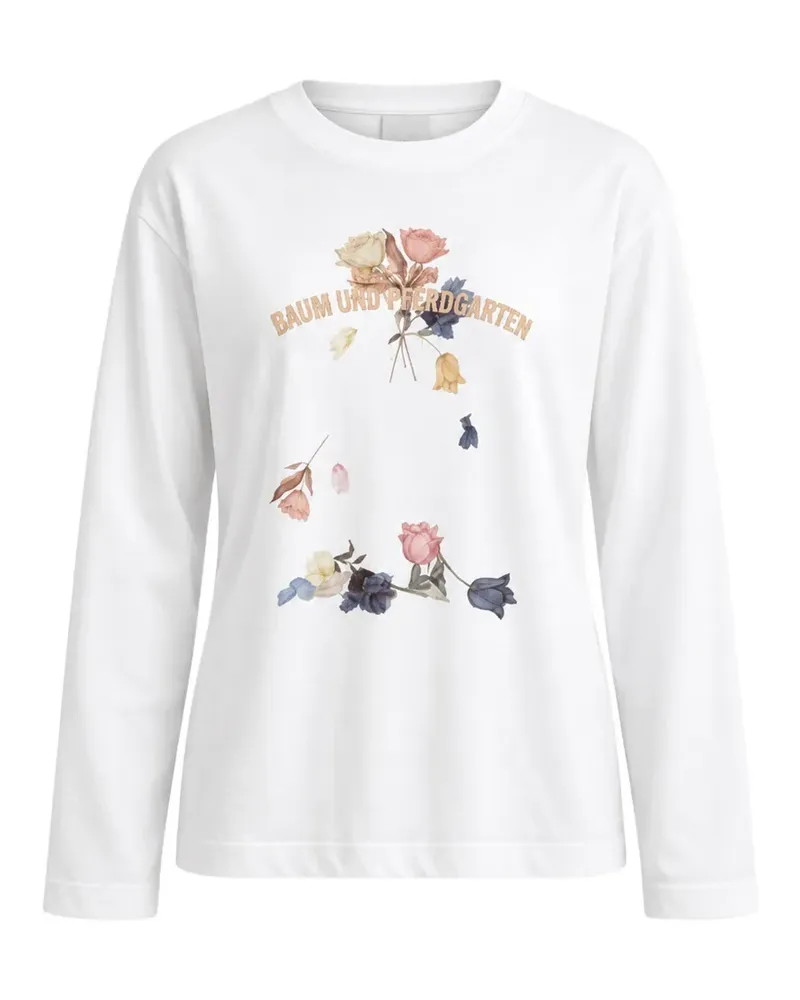 Baum und Pferdgarten Lena Langarmshirt mit Blumenprint - Weiß Weiß