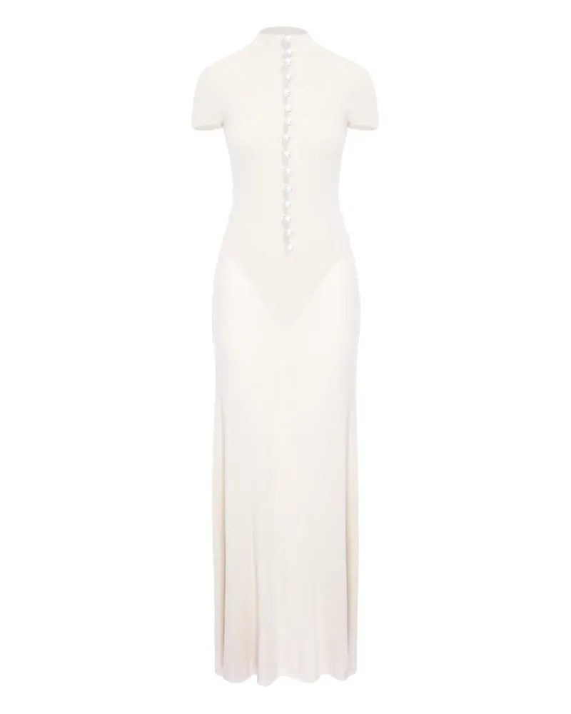 MANURÍ Mia button-detail maxi dress - Weiß Weiß