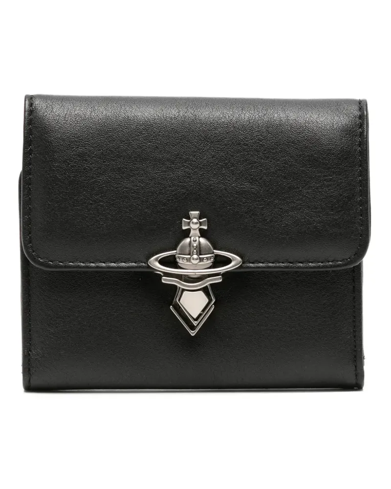 Vivienne Westwood Orb-plaque tri-fold wallet - Schwarz Schwarz