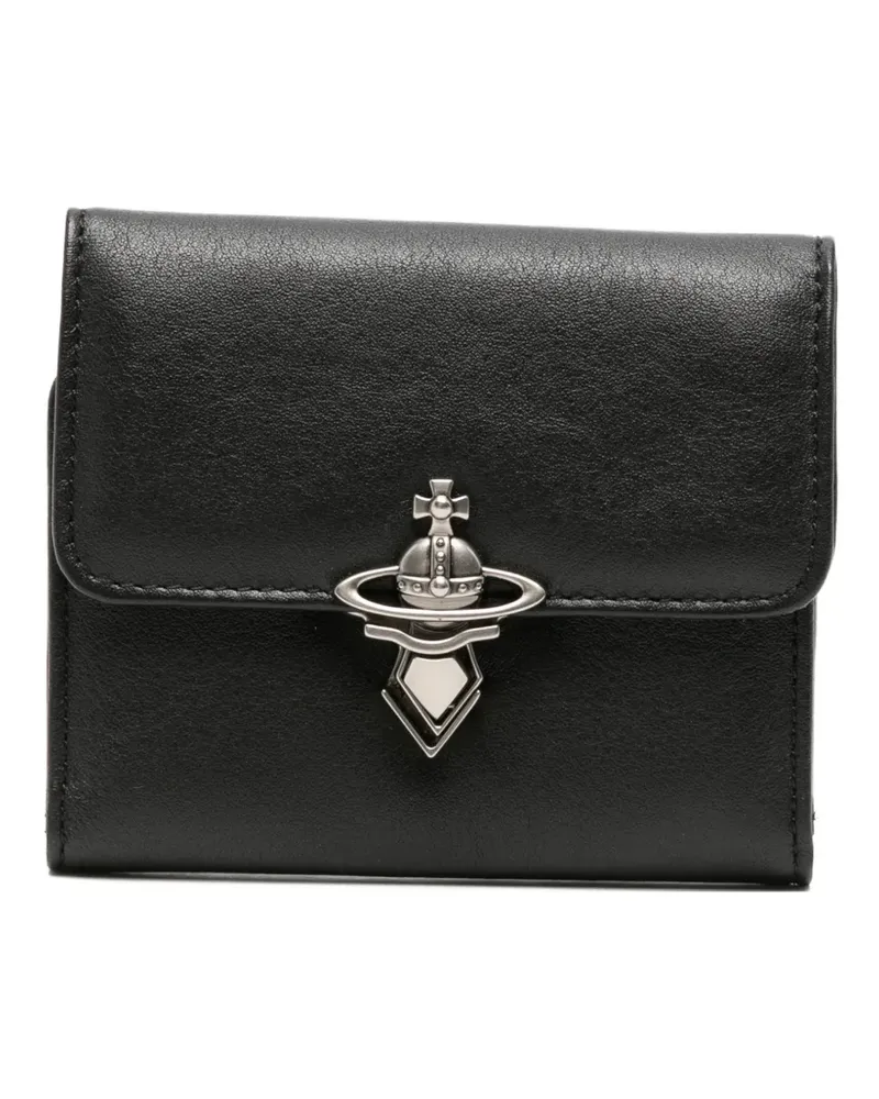 Vivienne Westwood Orb-plaque tri-fold wallet - Schwarz Schwarz