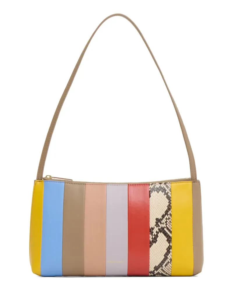Mansur Gavriel Gestreifte Gaia Schultertasche aus Schlangenleder - Nude Nude