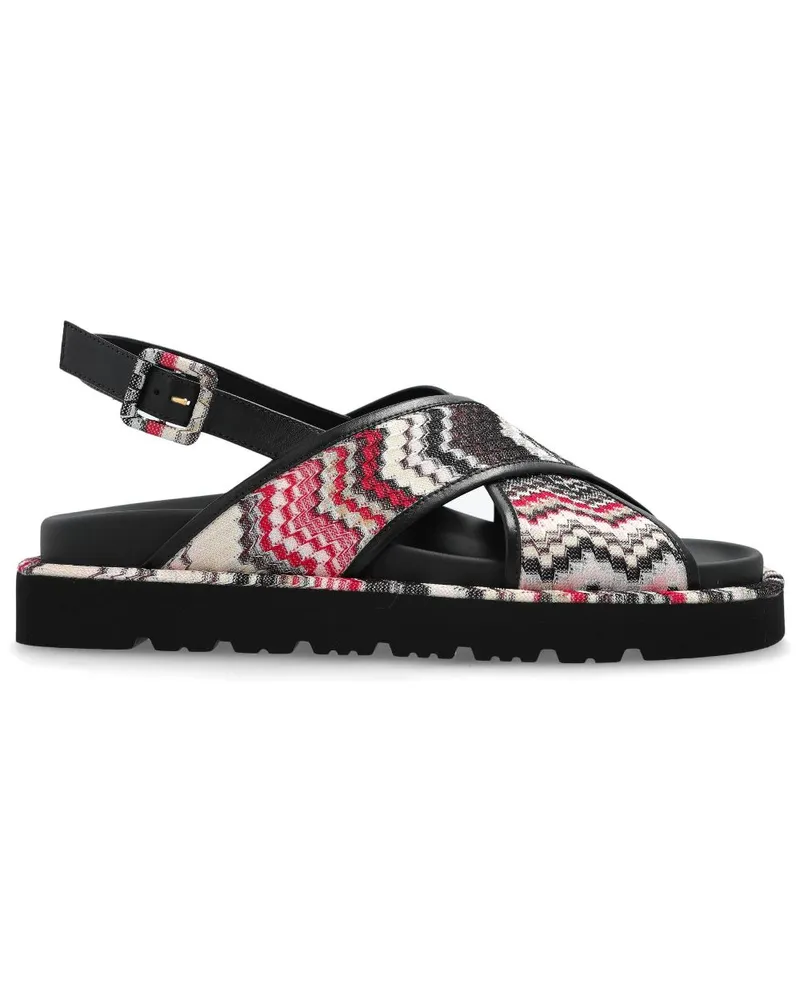 Missoni Slingback-Sandalen mit Zickzackmuster - Schwarz Schwarz