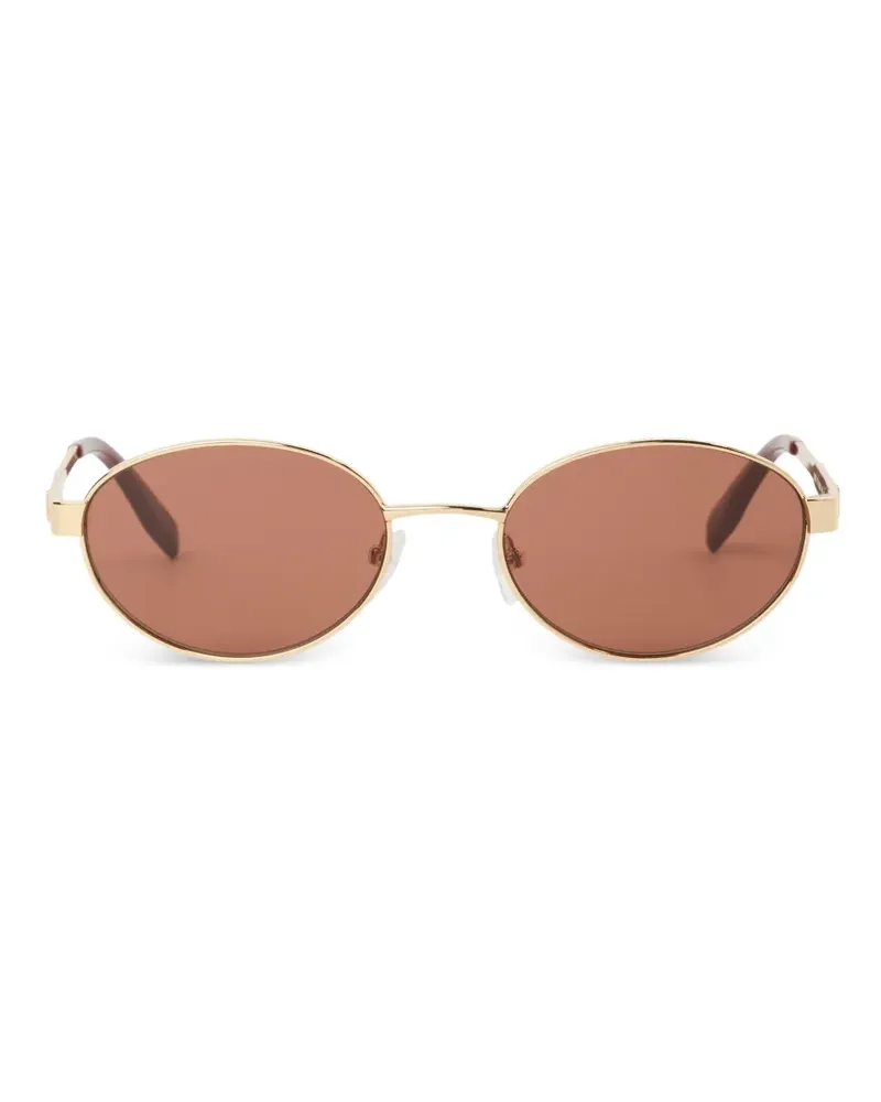 Karl Lagerfeld Monogramm Sonnenbrille mit rundem Gestell - Gold Gold