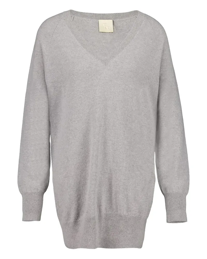 PAULA Kaschmirpullover mit V-Ausschnitt - Grau Grau