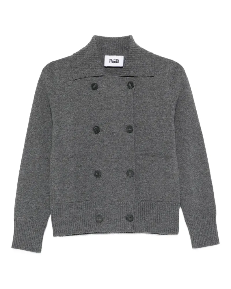 Alpha Studio Doppelreihiger Cardigan - Grau Grau