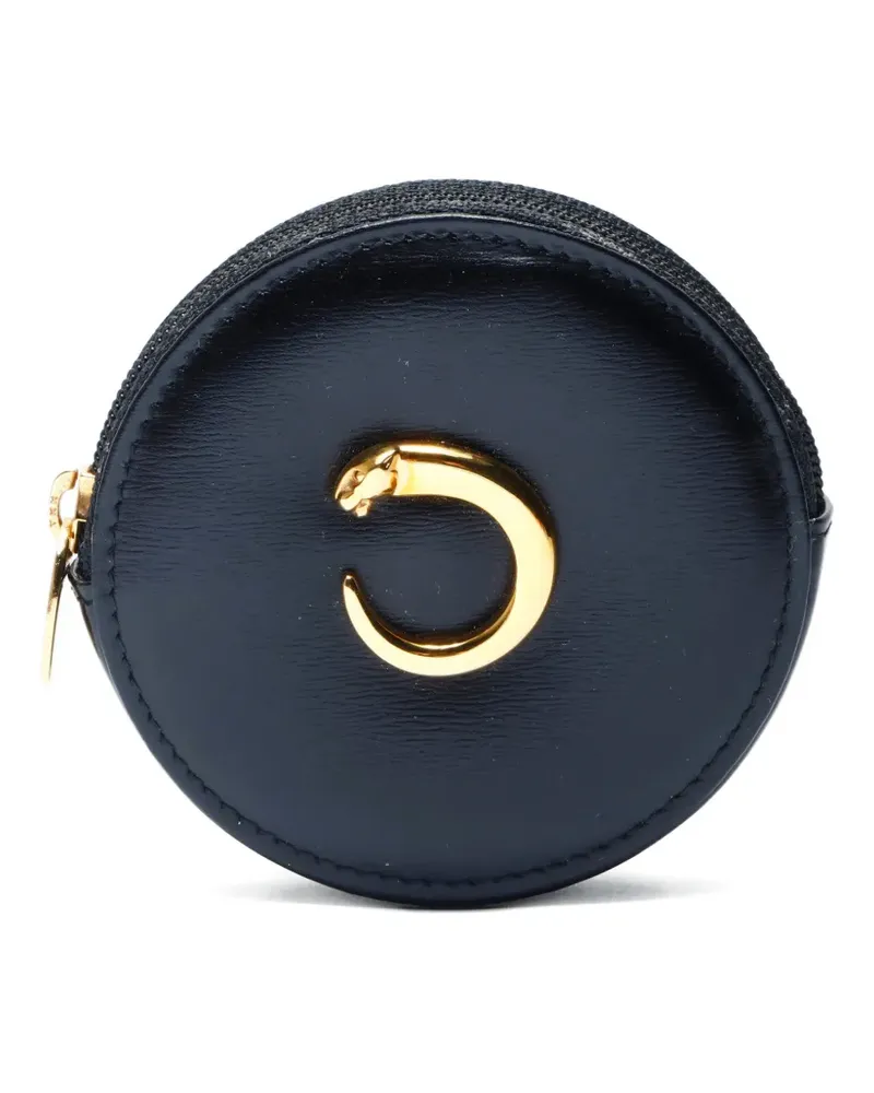 Cartier 2000-2020s Panthere Münztäschchen mit Panther-Schild - Schwarz Schwarz