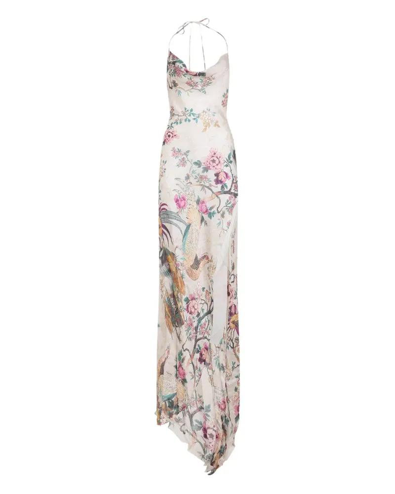 Roberto Cavalli Abendkleid mit Blumen-Print - Nude Nude