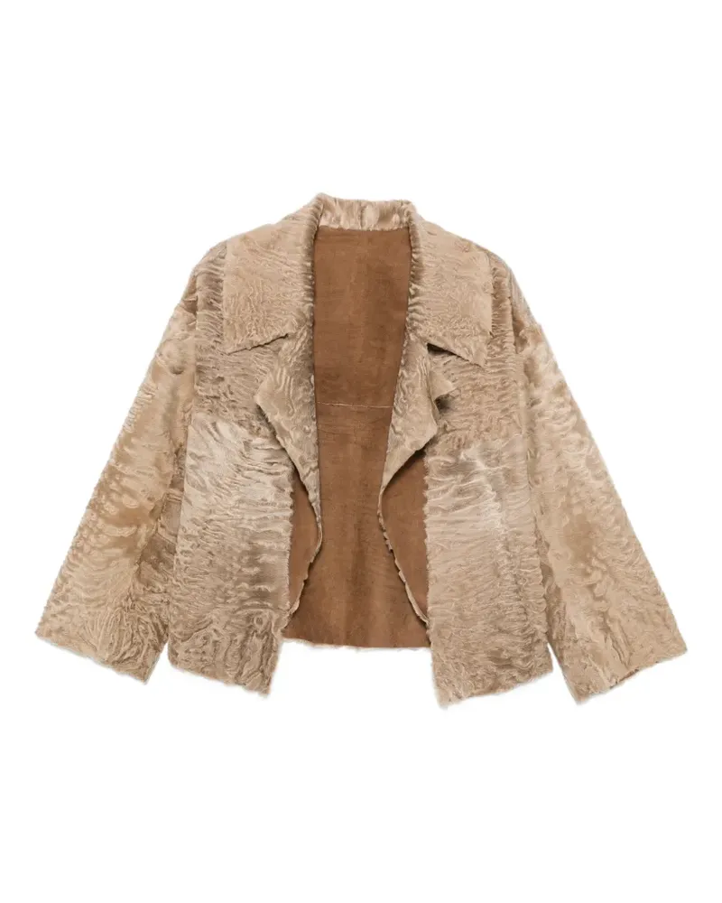 Liska Strukturierte Jacke mit fallendem Revers - Nude Nude