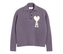 Ami de Coeur Pullover mit Poloshirtkragen - Violett