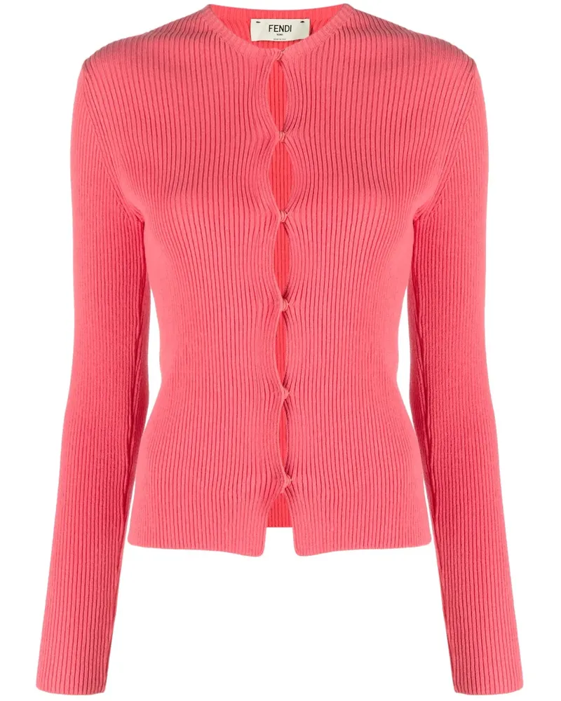 Fendi Gerippter Cardigan - Rosa Rosa