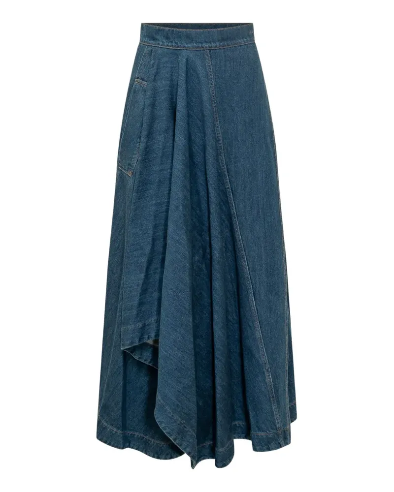 Givenchy logo-detail asymmetric midi skirt - Blau Blau